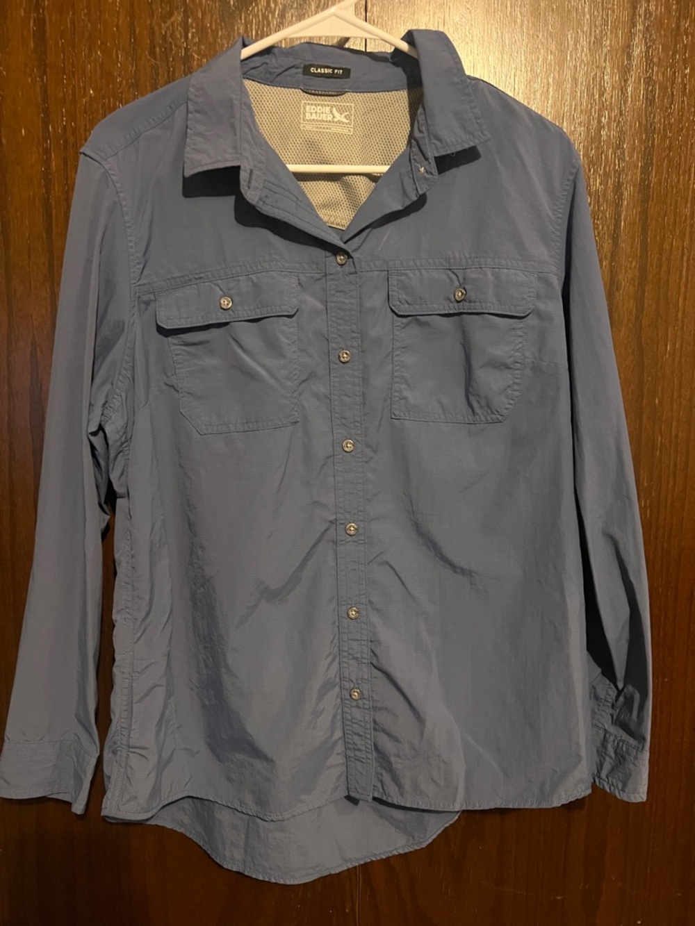 Eddie Bauer Slate Blue Button-Up Shirt